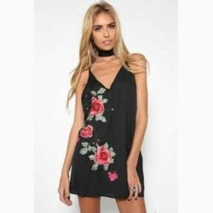 NWT Seek the label black floral slip dress